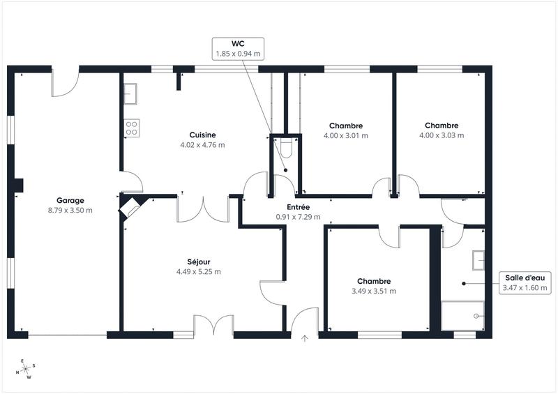 Maison - 98 m² - 5 pièces