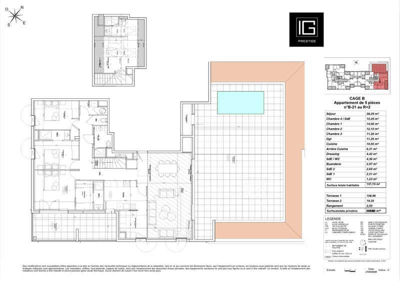 Appartement - 138 m² - 6 pièces