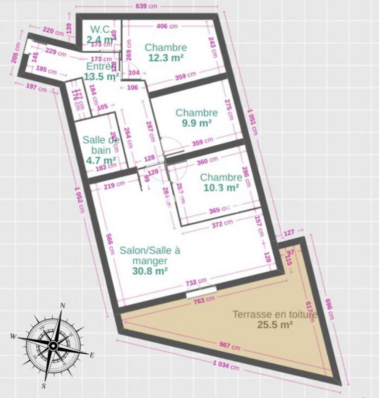 Appartement - 84 m² - 4 pièces