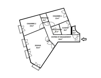 Appartement - 85 m² - 4 pièces