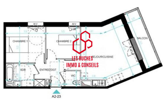 Appartement - 58 m² - 3 pièces