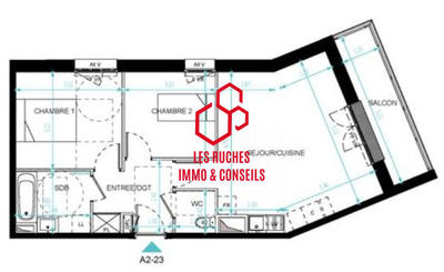Appartement - 58 m² - 3 pièces