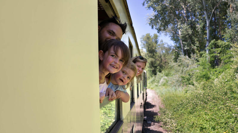 Circuit train à vapeur et bateau sur le Rhin