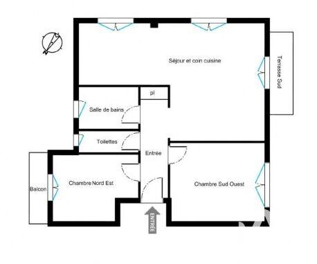 Appartement - 60 m² - 3 pièces