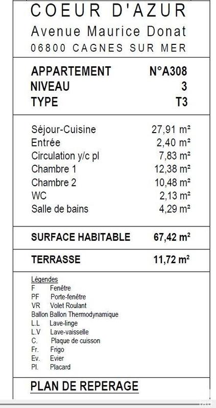 Appartement - 67 m² - 3 pièces