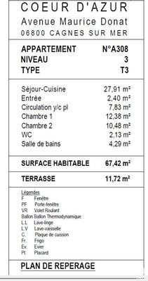 Appartement - 67 m² - 3 pièces