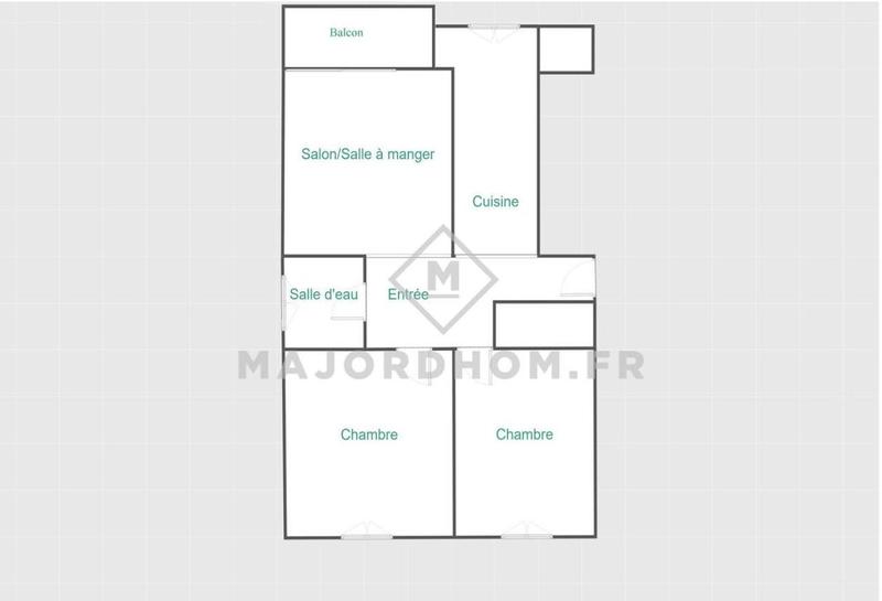 Appartement - 59 m² - 3 pièces
