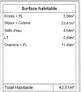 Appartement - 45 m² - 2 pièces