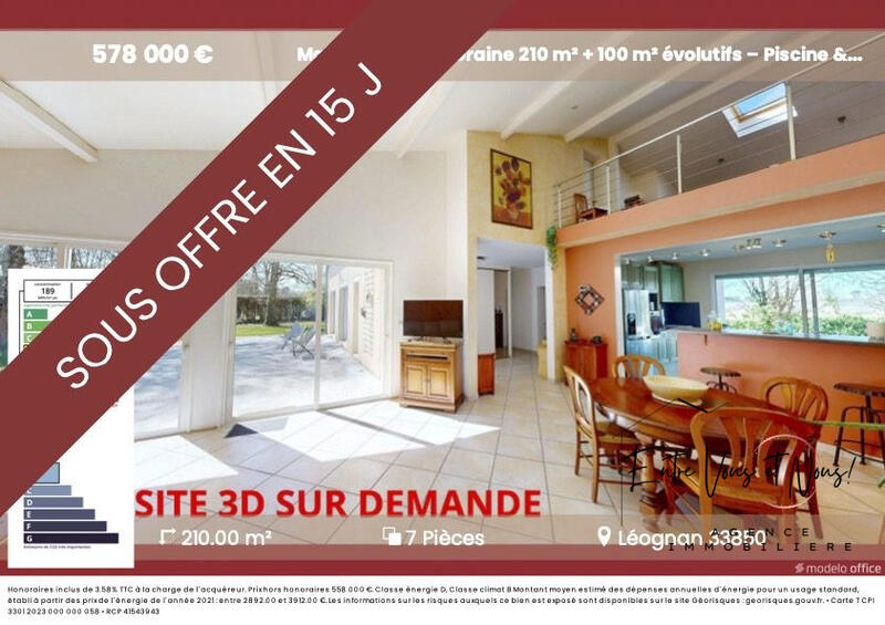 Maison contemporaine - 210 m² - 7 pièces
