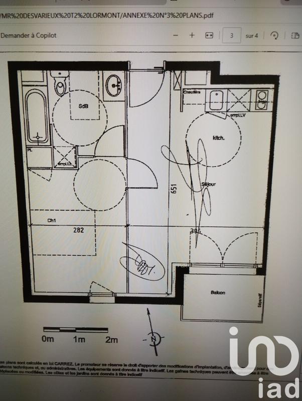 Appartement - 40 m² - 2 pièces