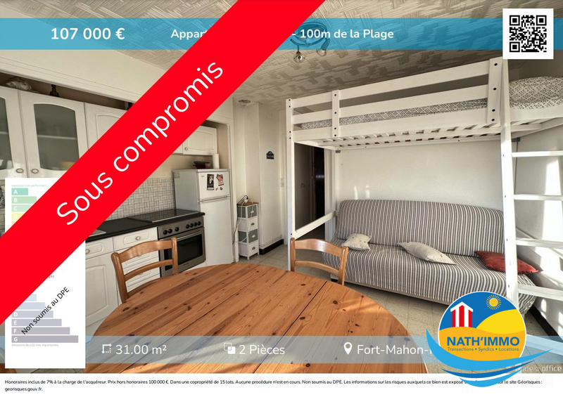 Appartement - 31 m² - 2 pièces