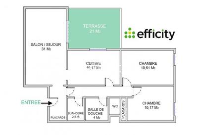 Appartement - 80 m² - 4 pièces
