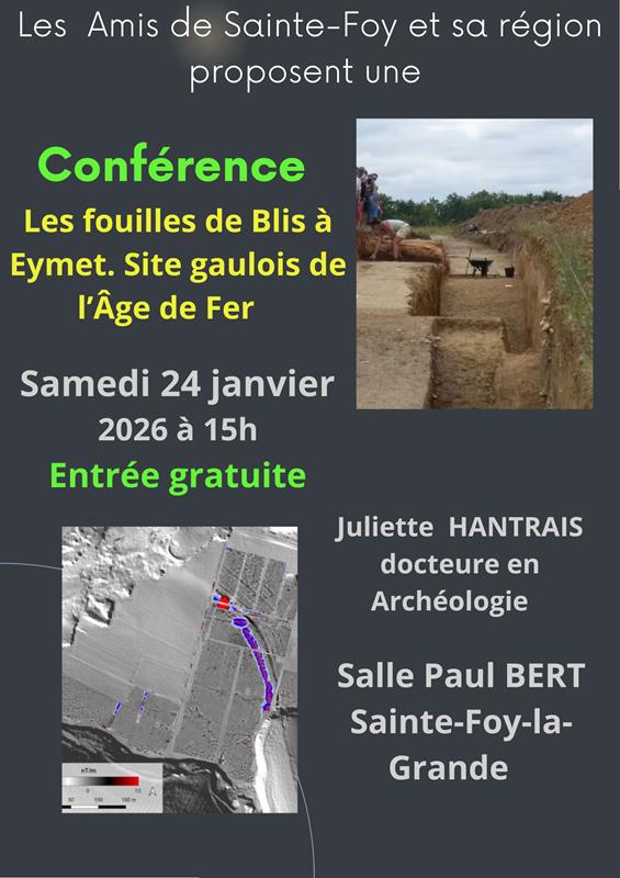 Conférence sur les fouilles de Blis organisée par les Amis de Sainte-Foy et sa Région