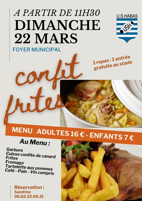 Repas confit frites