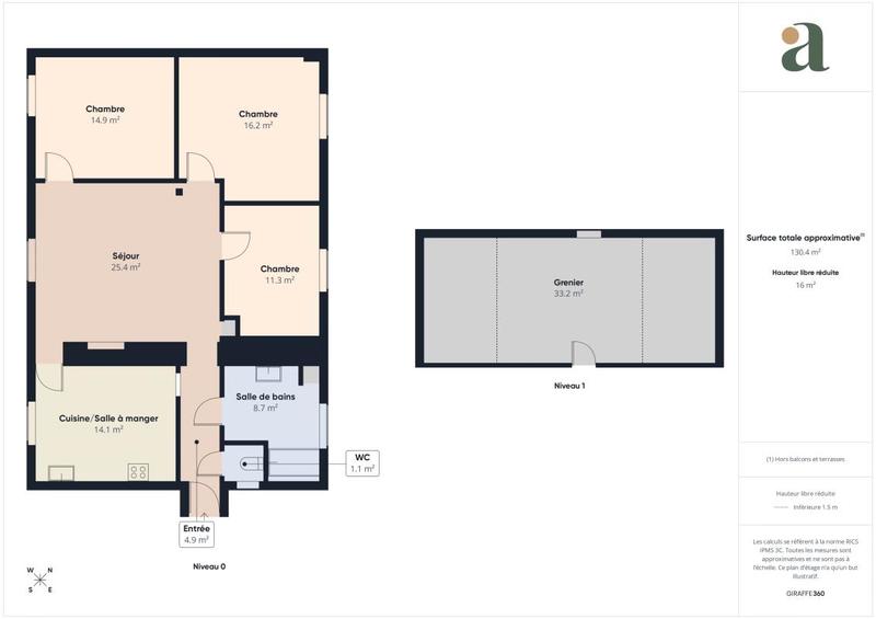 Appartement ancien - 94 m² - 4 pièces