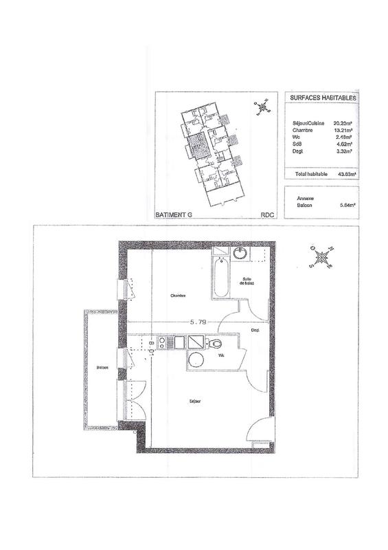 Appartement - 44 m² - 2 pièces
