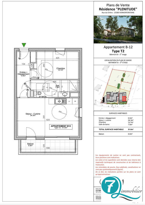 Appartement - 53 m² - 3 pièces