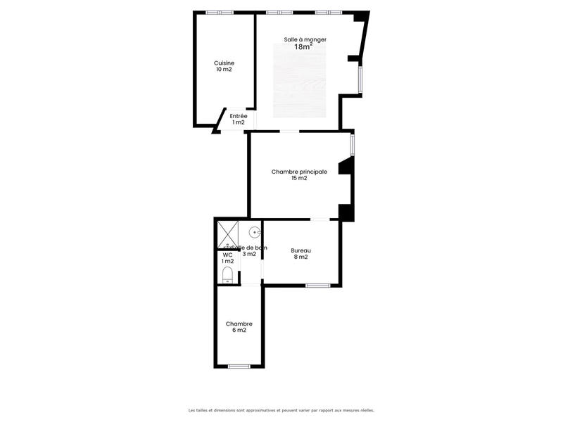 Appartement - 65 m² - 3 pièces
