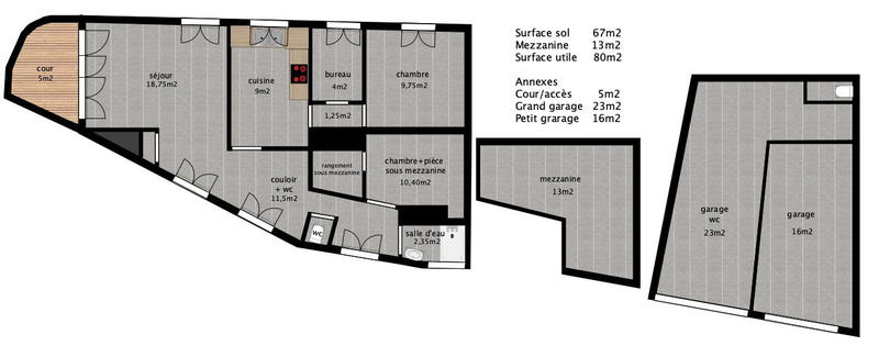 Maison - 80 m² - 4 pièces