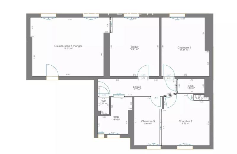 Appartement - 68 m² - 4 pièces