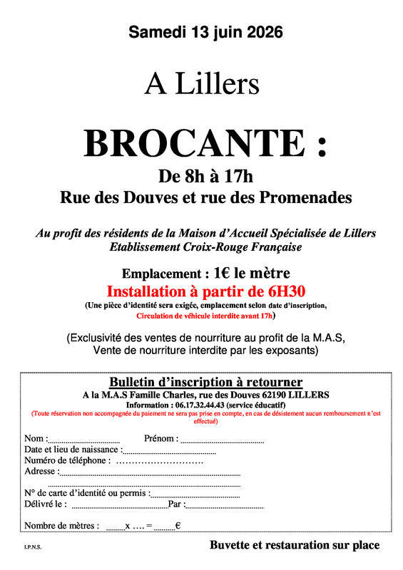 Brocante de la maison d'accueil