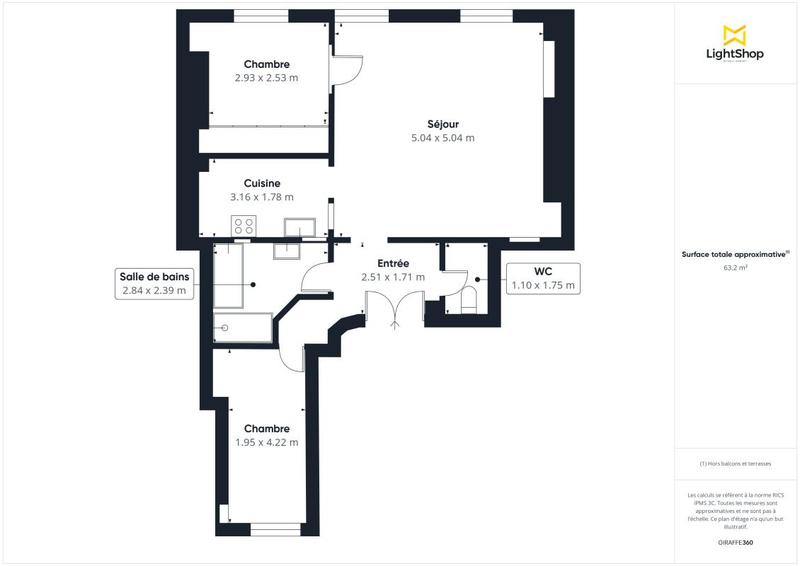 Appartement - 65 m² - 3 pièces
