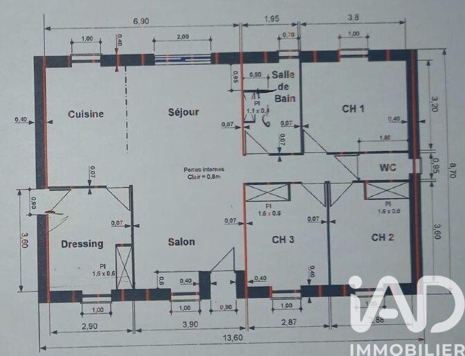 Maison - 97 m² - 5 pièces