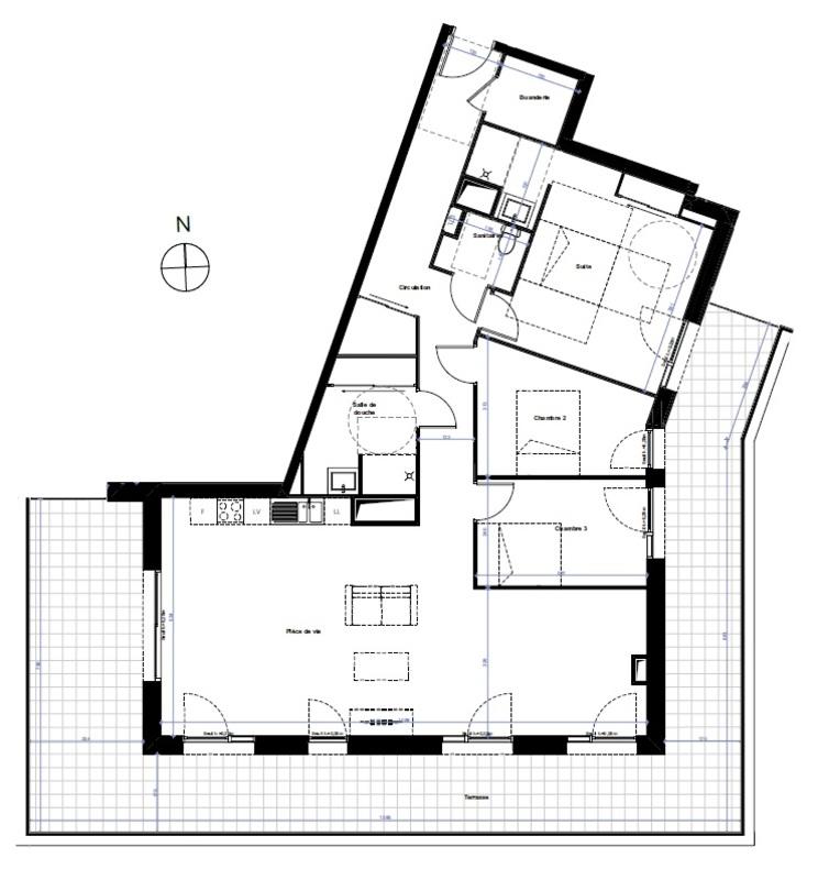 Appartement - 116 m² - 4 pièces