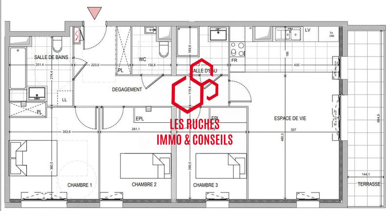 Appartement - 84 m² - 4 pièces