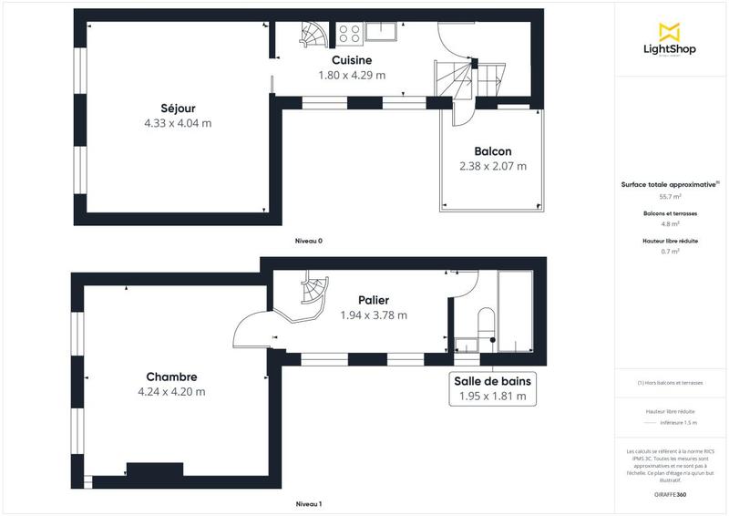 Duplex - 53 m² - 2 pièces