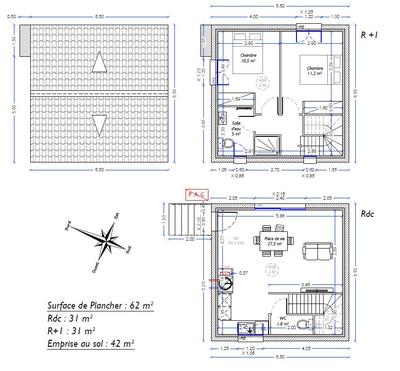 Maison contemporaine - 62 m² - 3 pièces