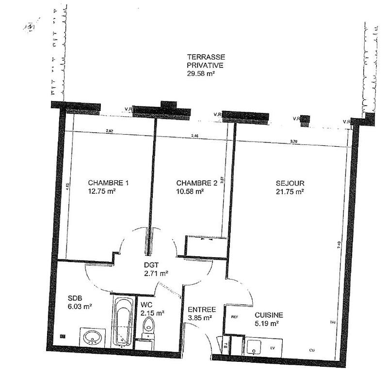 Appartement - 65 m² - 3 pièces