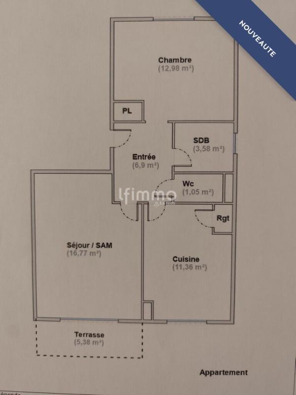 Appartement - 52 m² - 2 pièces