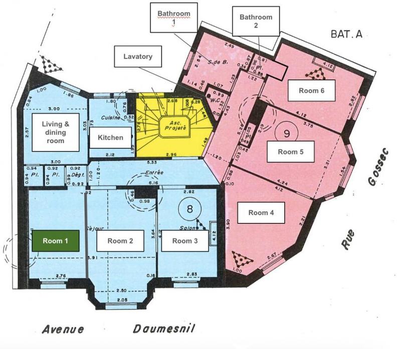 Chambre - 15 m² - 1 pièce