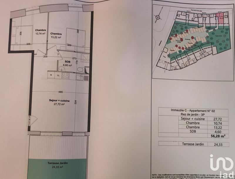 Appartement - 56 m² - 3 pièces