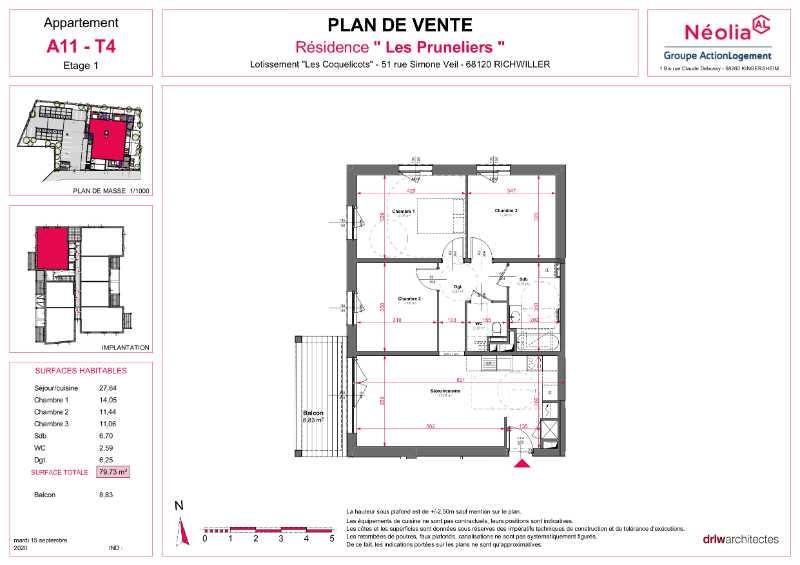 Appartement - 80 m² - 4 pièces