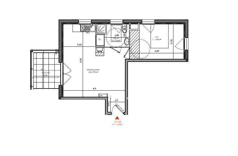Appartement - 41 m² - 2 pièces