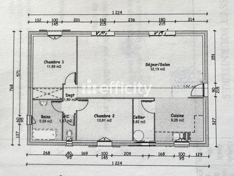 Pavillon - 80 m² - 4 pièces