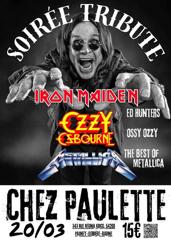 Soirée Tribute Iron Maiden-Ozzy-Metallica - Chez Paulette