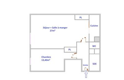 Appartement - 60 m² - 3 pièces