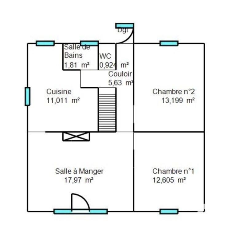 Maison - 60 m² - 3 pièces