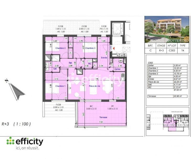Appartement - 87 m² - 4 pièces