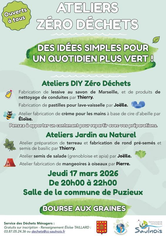 Ateliers Zéro Déchets : des idées simples pour un quotidien plus vert