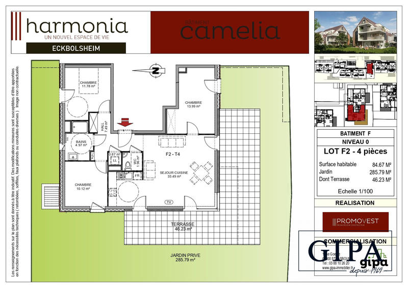 Appartement - 85 m² - 4 pièces