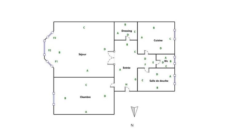 Appartement - 53 m² - 2 pièces