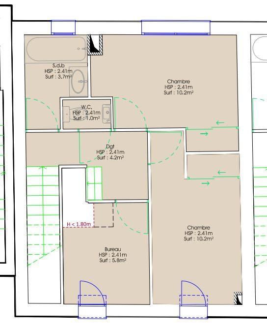 Maison - 86 m² - 5 pièces