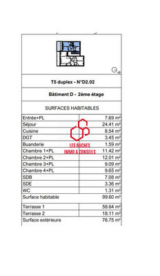 Duplex - 100 m² - 5 pièces