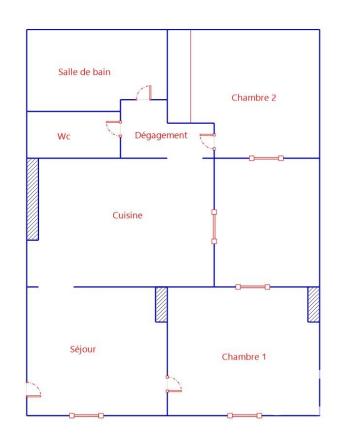 Appartement - 58 m² - 3 pièces
