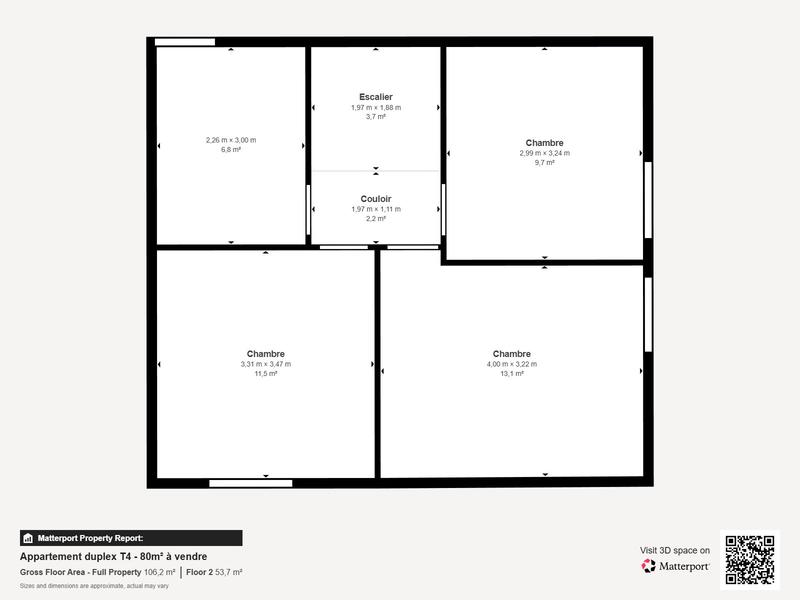 Duplex - 80 m² - 4 pièces