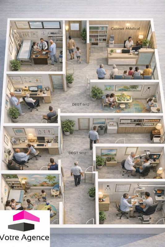 Bureau - 150 m² - 8 pièces